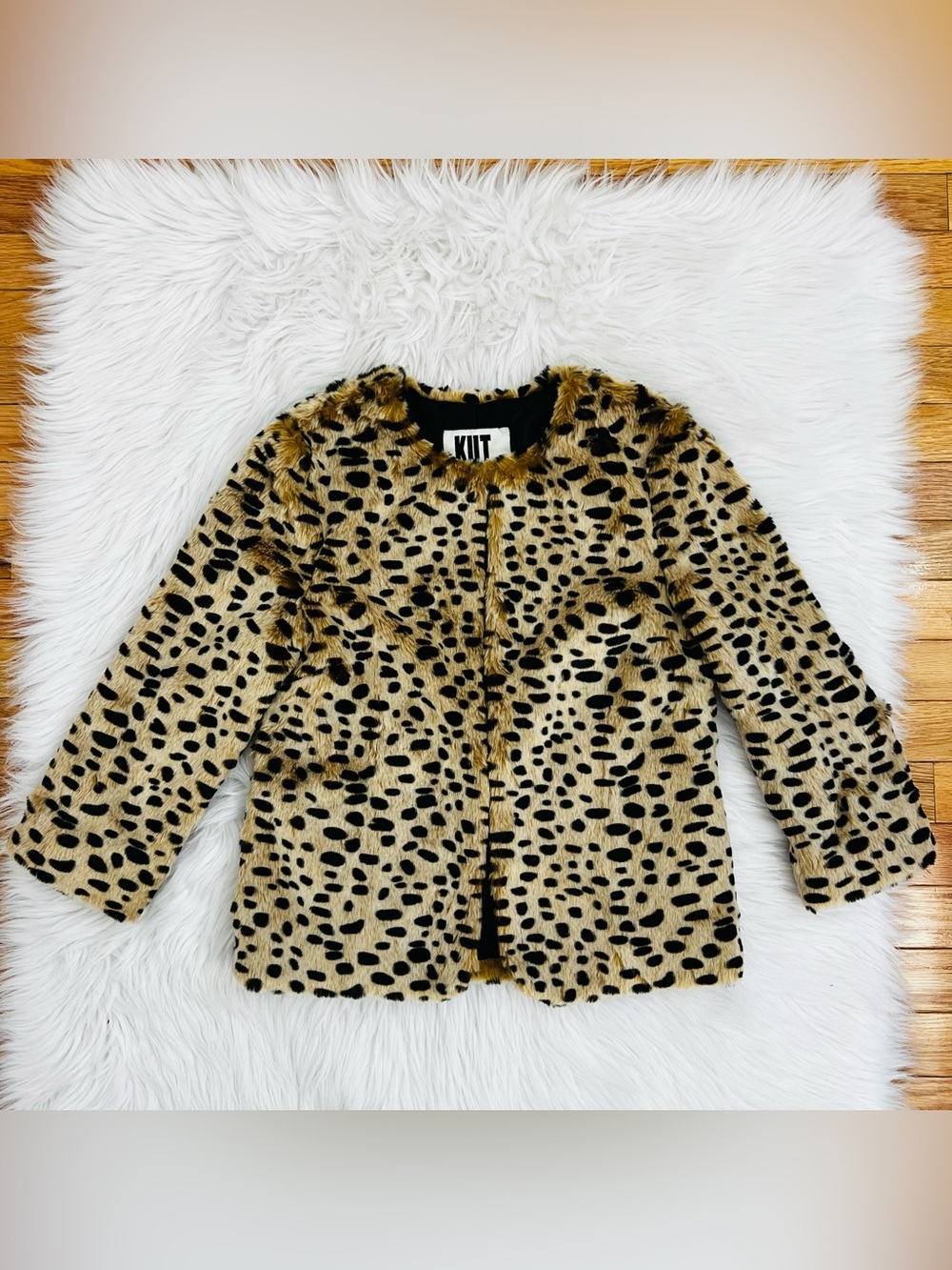 NWOT! KUT from the Kloth Leopard Print Faux Fur Jacket Sz S